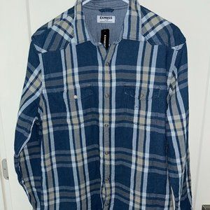 Express western style flannel shirt sz XL NWT pearl snaps